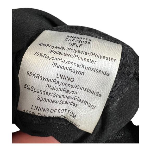 Cocktail Blouse Shirt Top Feather Trim Black Party Formal Holiday Deletta Small - Picture 7 of 7